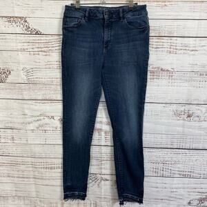 DL1961 FARROW HIGH RISE  size 28 WAKEFIELD DARK WASH‎ RAW HEM SKINNY JEANS